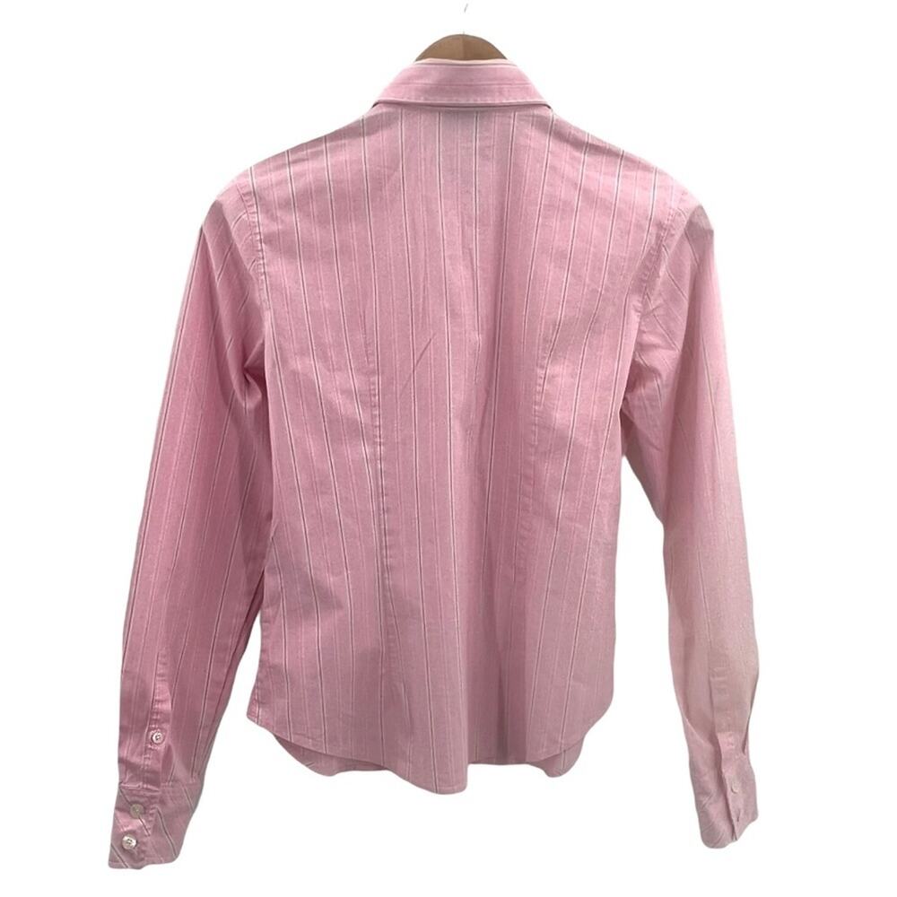 LILLY PULITZER Pink Striped Fitted Shirt Has Stretch Woman's Size 4 - Picture 2 of 15
